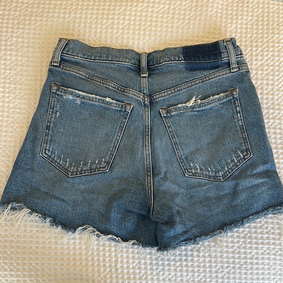 Abercrombie & Fitch Blue Jean Shorts Distressed High-Waisted - Picture 2 of 2